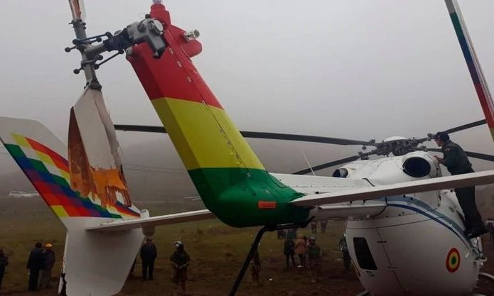 El helicóptero que trasladaba a Evo Morales cayó desde 15 metros