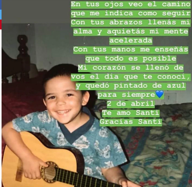 Santi tiene autismo y a los cinco años pudo pronunciar sus primeras palabras gracias a una canción de “Caramelito” Carrizo