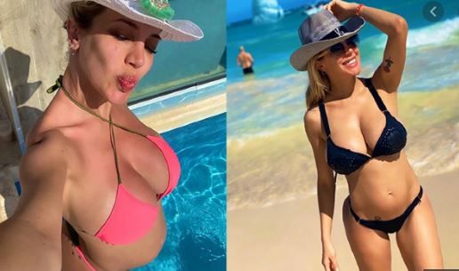 Virginia Gallado lució su panza de embarazada en las playas de Punta Cana