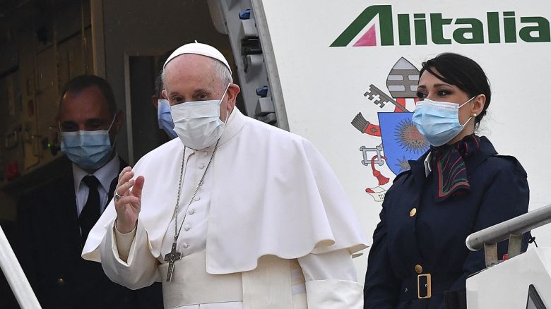 El Papa Francisco  llegó a Irak en medio de altas medidas de seguridad