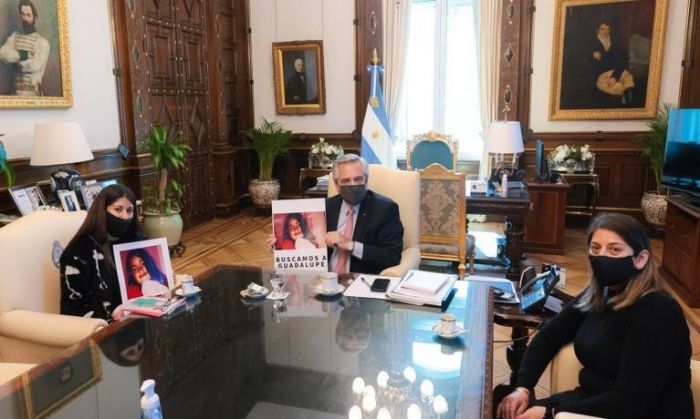 Alberto Fernández recibió a la mamá y la abuela de Guadalupe Lucero