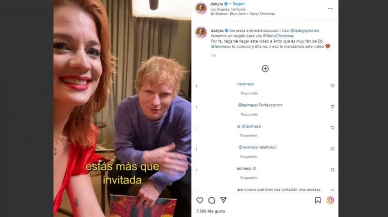 La historia detrás del video viral de Ed Sheeran a Antonela Roccuzzo