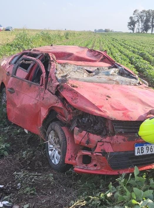 Volcó un automóvil en Ruta Nacional 35, en cercanías de Coronel Moldes