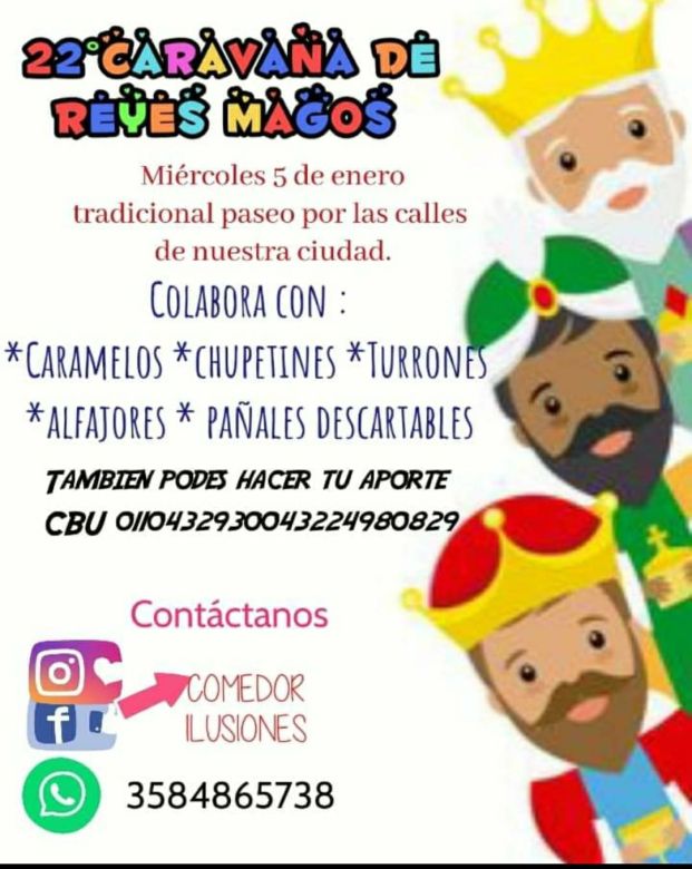 Vecinos acercaron golosinas para la 22º Caravana de Reyes Magos