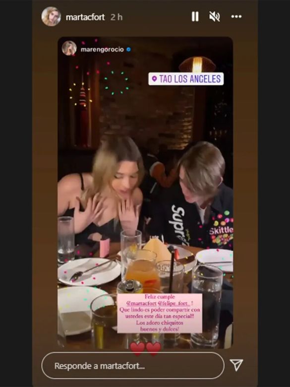 Marta y Felipe Fort celebran su cumpleaños en Los Ángeles, acompañados por familiares y amigos