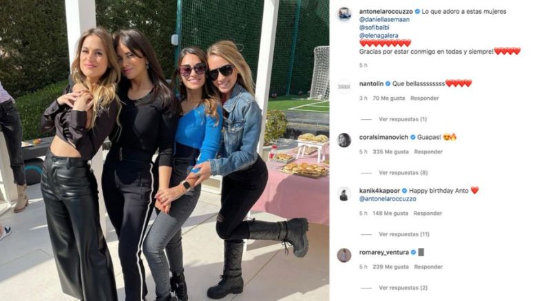 El festejo de cumpleaños de Antonela Roccuzzo con Lionel Messi y sus mejores amigos en Barcelona