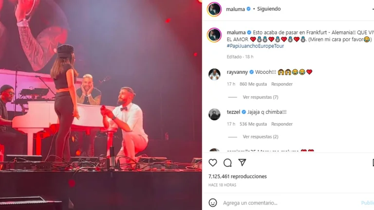 En pleno show de Maluma en Alemania, un hombre le propuso casamiento a su novia: qué hizo el cantante