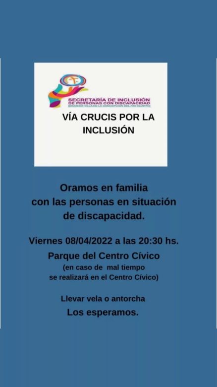 Este viernes se realizará un Vía Crucis inclusivo para orar por las personas en condición de discapacidad 