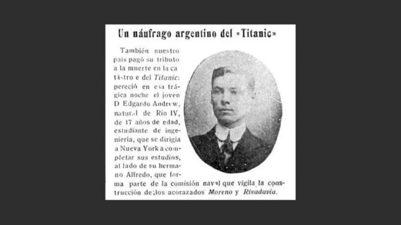 El cordobés Edgar Andrew, el argentino que murió en la tragedia del Titanic