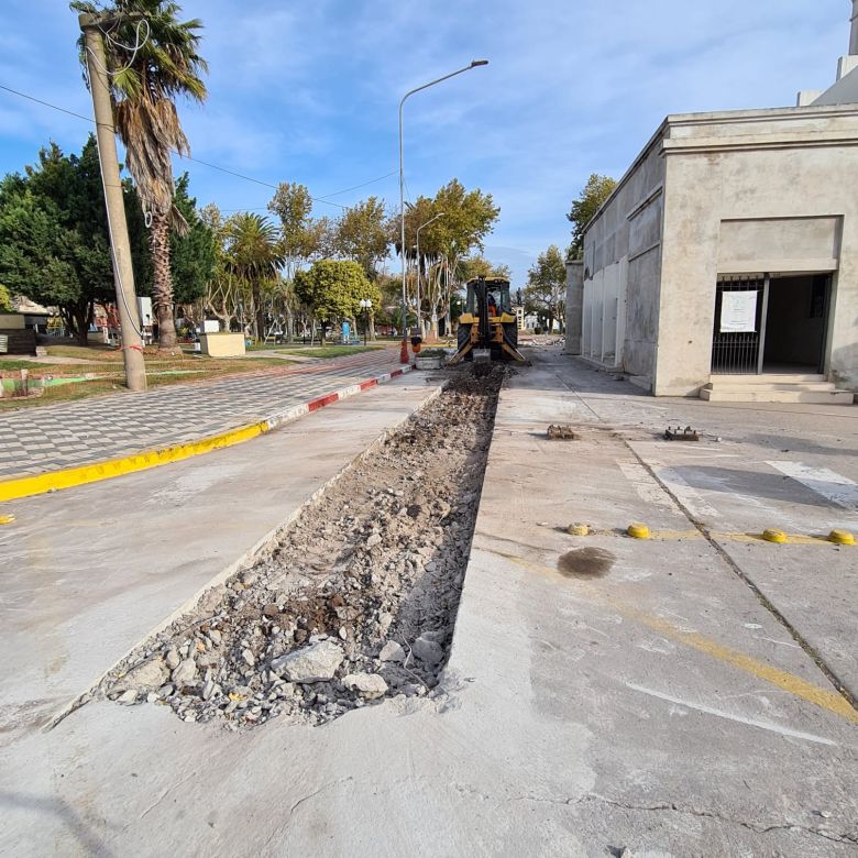 Marcos Juárez avanza en la obra de remodelación del área central 