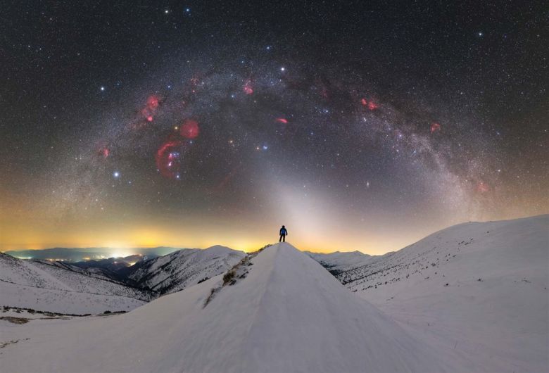 Winter Sky Over the Mountains