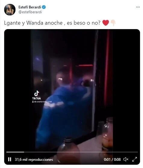 L-Gante y Wanda Nara, muy acaramelados en un boliche hasta el amanecer: "¿Es beso o no?"