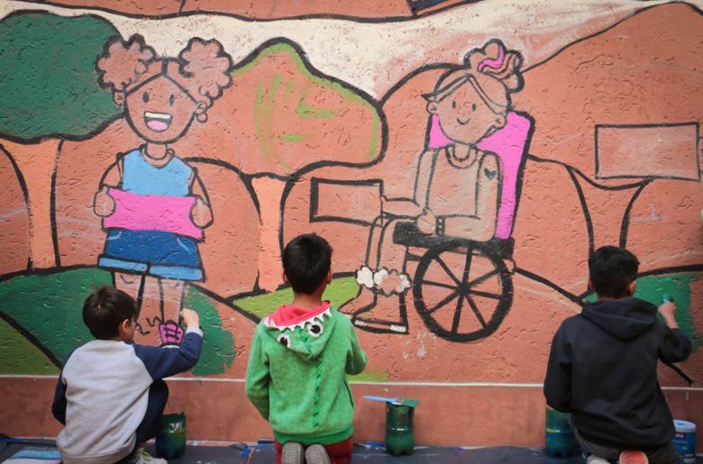 Pintaron un mural en el patio de la Senaf Río Cuarto