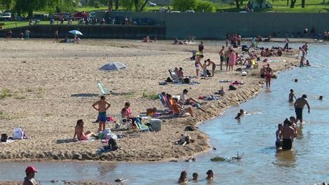 El río estuvo a pleno durante la tarde del domingo