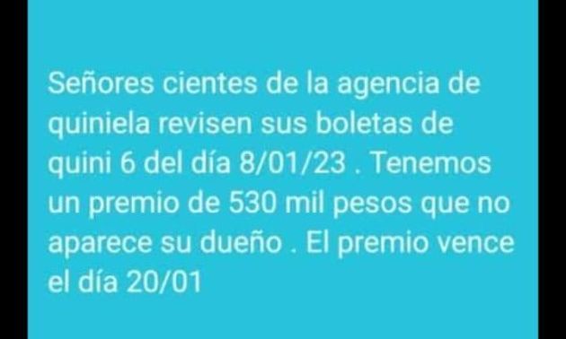 Ganó $530 mil en el Quini 6 y en pocos días se vence