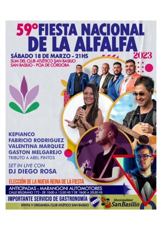 El sábado 18 se realizará la Fiesta de la Alfalfa 