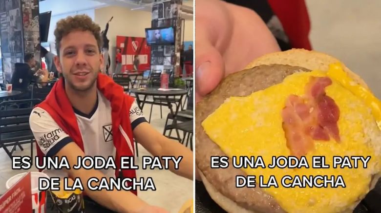 Un hincha compró una hamburguesa en la cancha y se llevó una gran decepción: “Es una joda” 