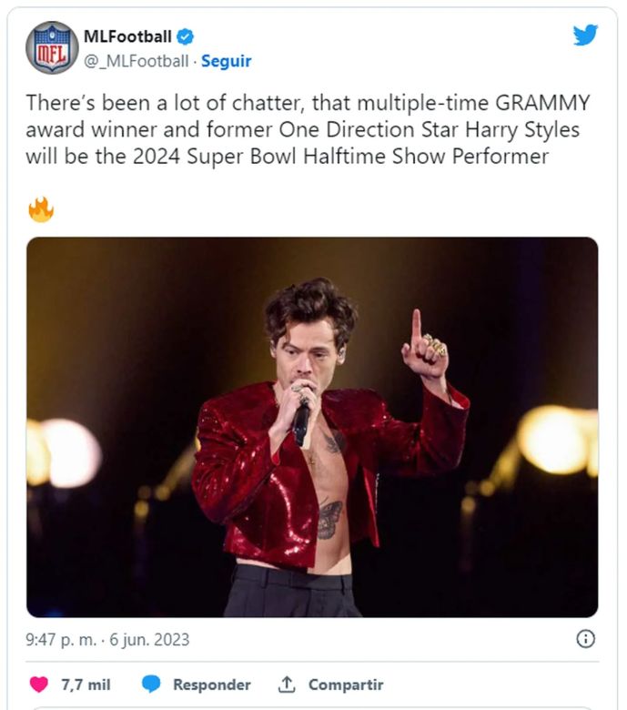 Harry Styles podría encabezar el show del Super Bowl 2024 y sus fanáticos estallaron