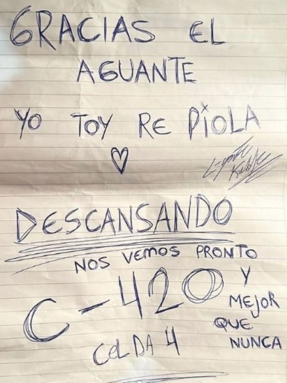 L-Gante hizo un fuerte descargo desde la cárcel y sus palabras fueron publicadas en Instagram