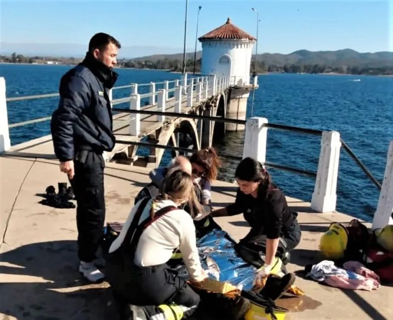 Un hombre de Río Cuarto fue rescatado en el dique de Embalse