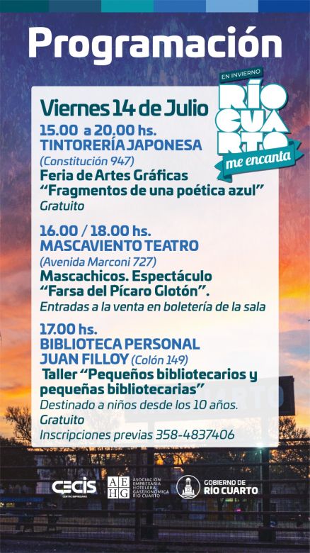 Continúan las actividades del programa "En invierno, Río Cuarto Me Encanta "