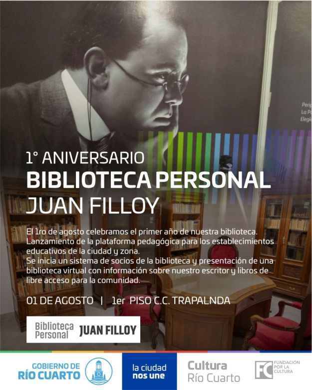 La biblioteca personal de Juan Filloy cumple un año en el Teatrino 