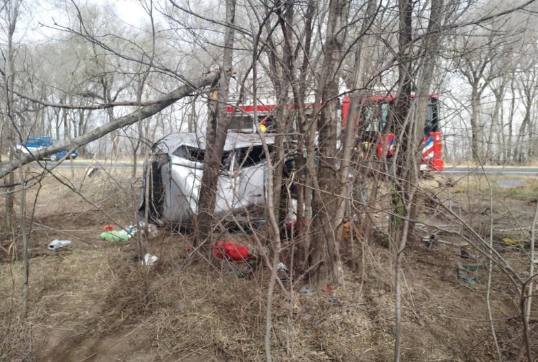 Un auto despistó y volcó en ruta 30