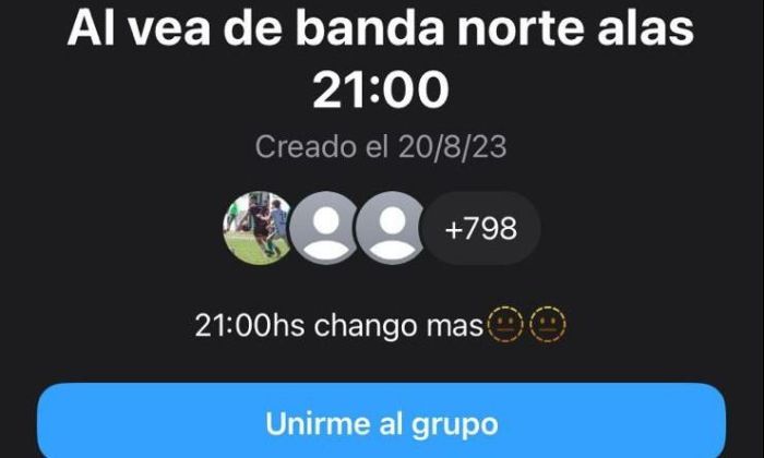 “A las 21 hs eran 600 personas en el grupo, a la madrugada eran 2 mil personas”