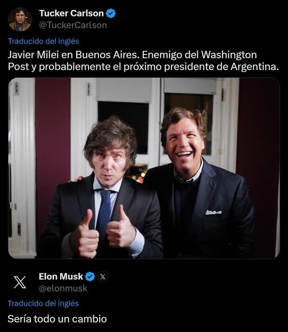 El sorpresivo cruce en redes entre Elon Musk y Javier Milei