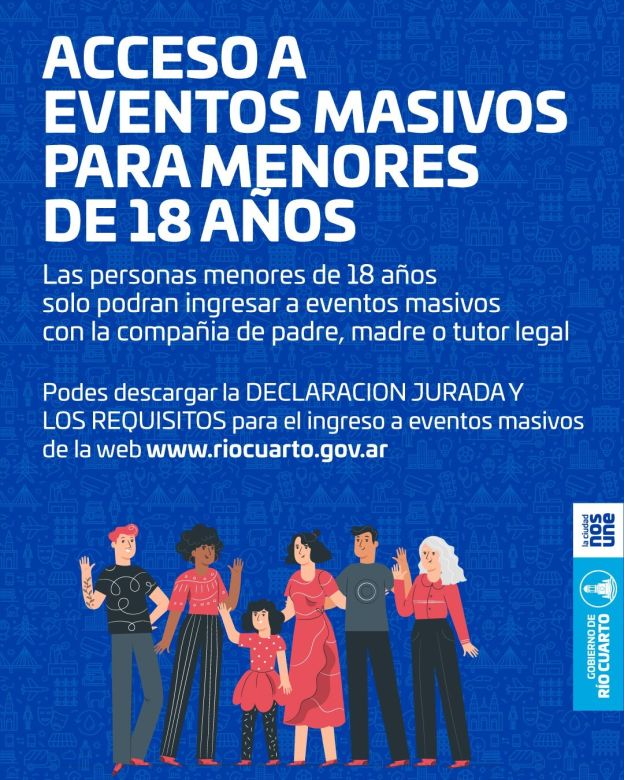 Recuerdan los requisitos para el ingreso a eventos masivos de menores de 18 años 