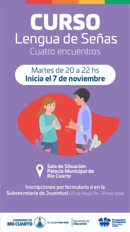 Llega un curso de lengua de señas organizado por la Subsecretaría de Juventud 