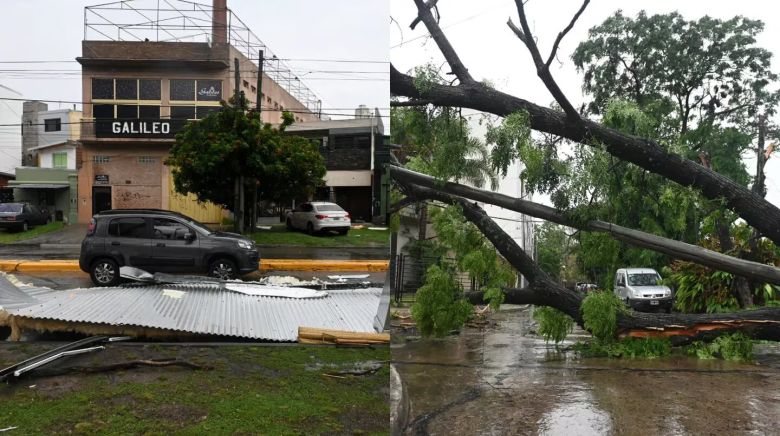 Autos destrozados, árboles caídos y cortes de luz en el AMBA