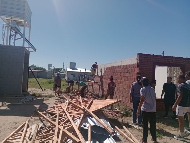 El fuerte temporal en Concarán San Luis dejó sin techo a los bomberos voluntarios de la localidad 