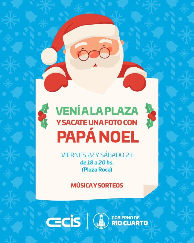 Hoy y mañana Papá Noel estará en la Plaza Roca