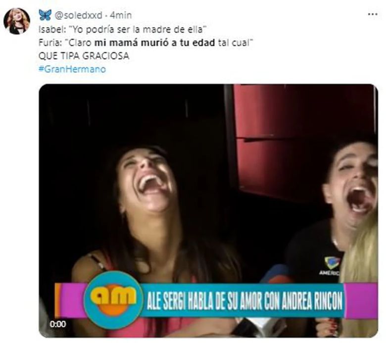 “Mi mamá murió a tu edad”: Furia descolocó a Isabel en Gran Hermano y generó cataratas de memes 