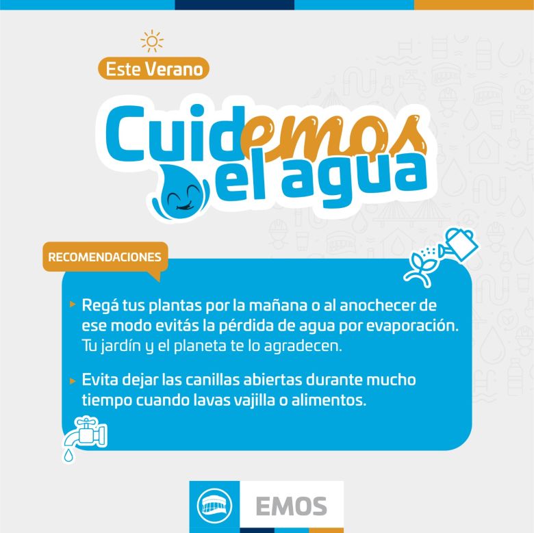 Desde el EMOS recuerdan la importancia de hacer un uso racional del agua