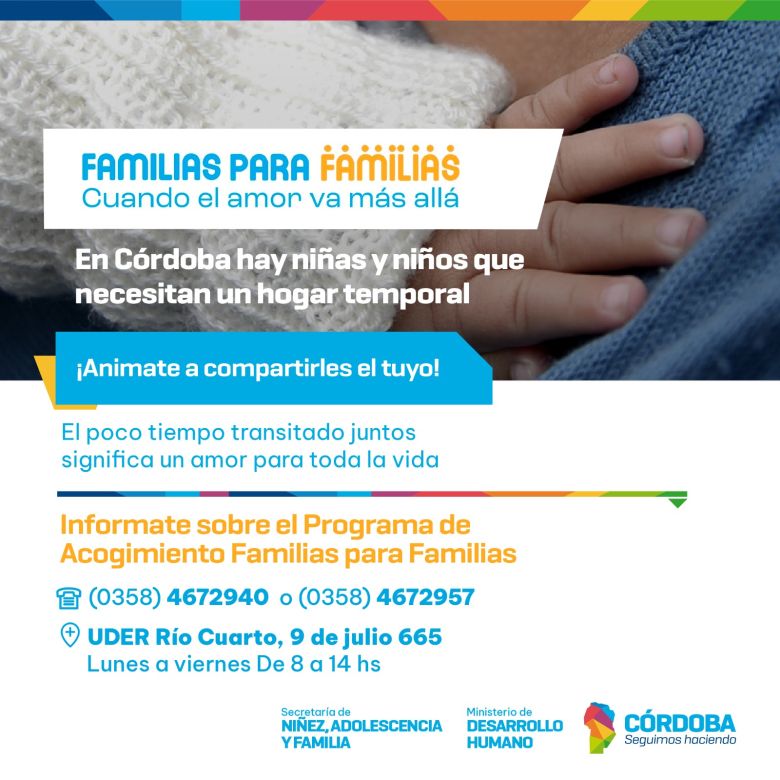 SeNAF convoca a familias para acoger a niños y niñas temporalmente