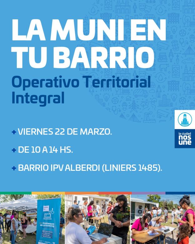 Este viernes llega un nuevo operativo integral a barrio Alberdi  