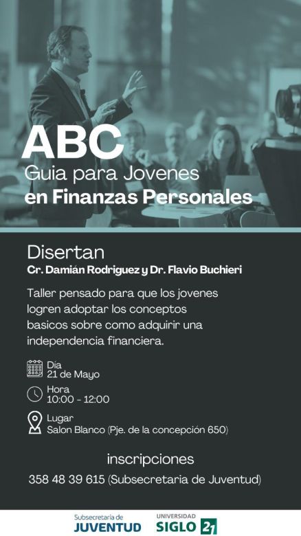 Dictarán un curso para guiar a los jóvenes en el manejo de las finanzas personales