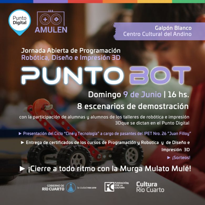 Llega PuntoBot, una jornada abierta de programación, robótica, diseño e impresión 3D