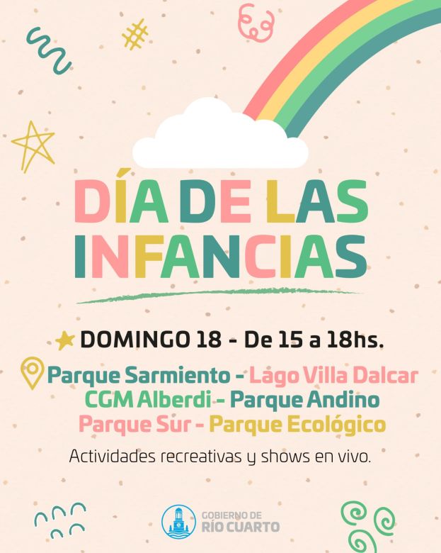 El Día de las Infancias se festejará a lo grande en 6 puntos de la ciudad 