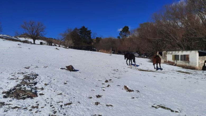 La nieve transformó las Sierras en un paisaje invernal único