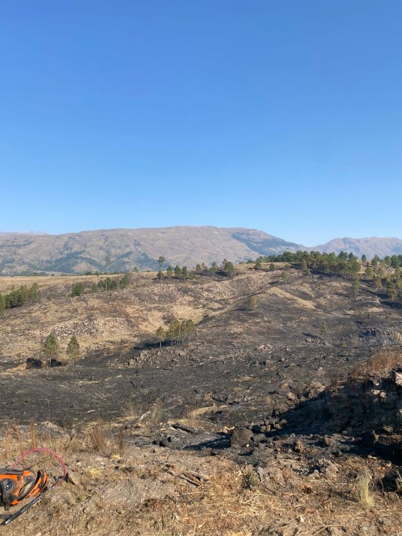 Bomberos Voluntarios de Santa Catalina luchan contra el fuego de Villa Berna