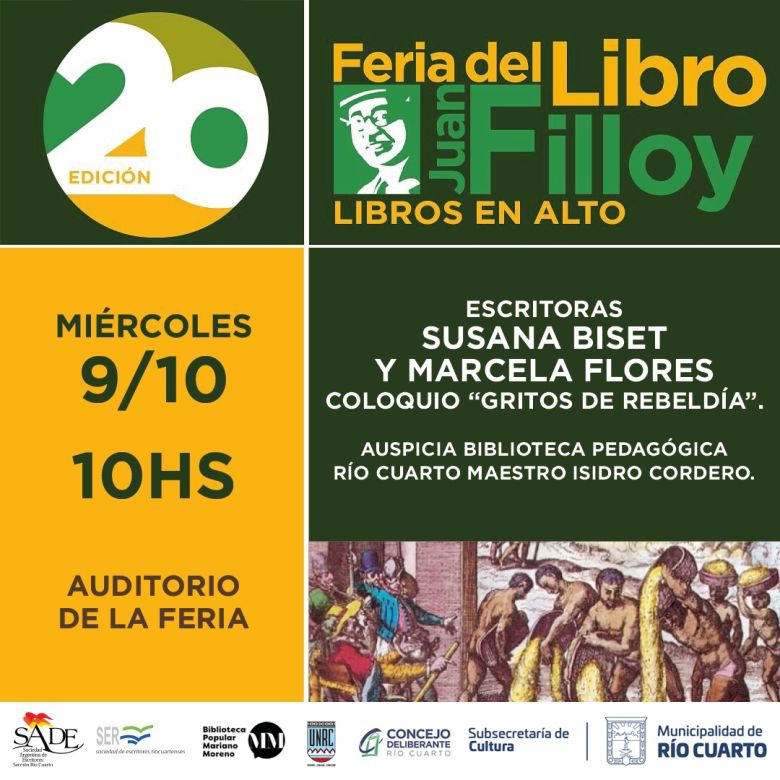 Grilla de Actividades de la Feria del Libro para este miércoles