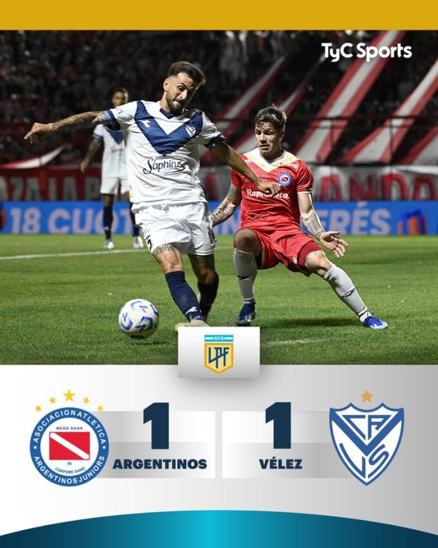 Tercer empate seguido del líder Vélez