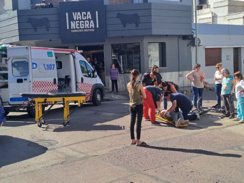 Siniestro vial en el microcentro de la ciudad