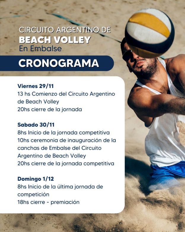 Con la llegada del circuito argentino de Beach Volley, Embalse inaugura sus nuevas canchas