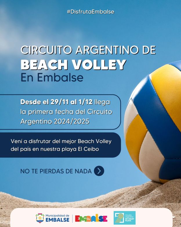 Con la llegada del circuito argentino de Beach Volley, Embalse inaugura sus nuevas canchas