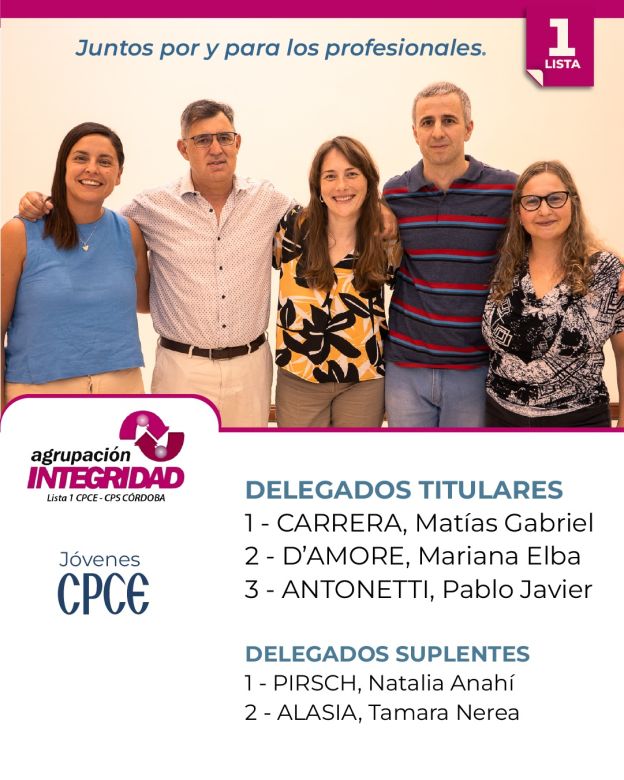 Los candidatos de la lista oficialista del CPCE pidieron que los matriculados vayan a votar