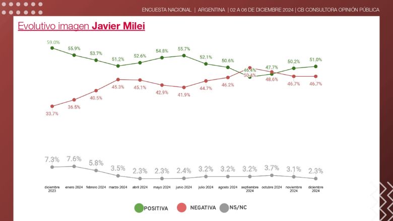 Milei llega a su primer año de gestión en su mejor momento con la opinión pública, en su imagen personal y su gestión